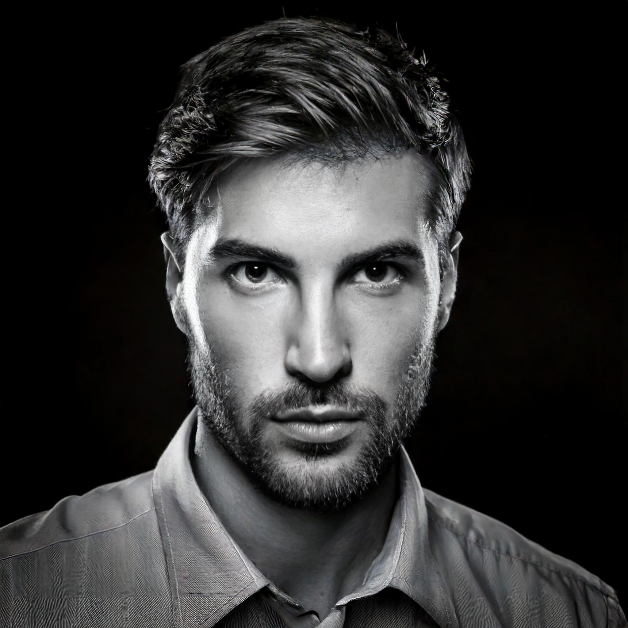 Firefly black and white portrait of a male with beautiful eyes 75126